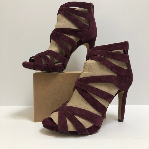 Giani Bernini Maroon Suede Strappy Heels Size 5 M - Picture 1 of 9